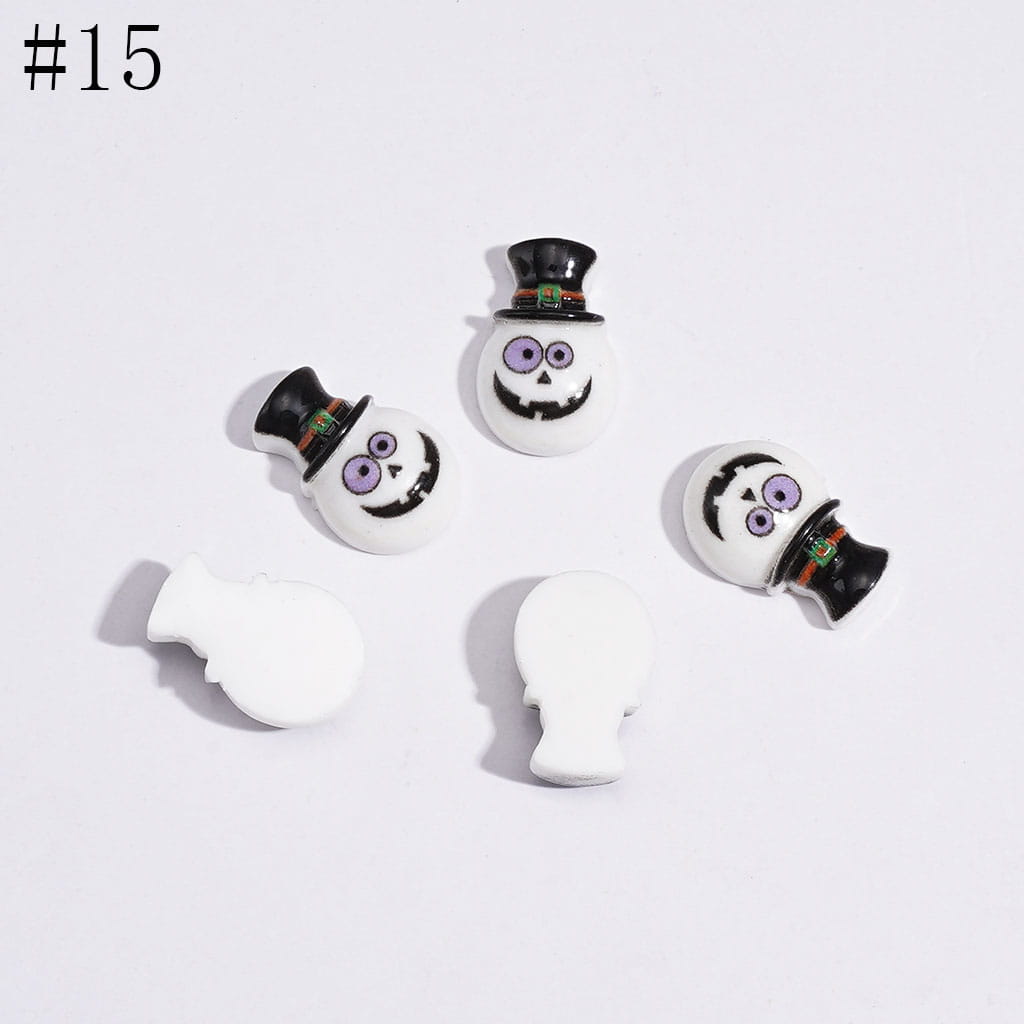 Mini Cute Halloween Series Pumpkin Bat Spooky Magic Hat Cat Cross Skull Bowtie Charms for Jewelry Accessories