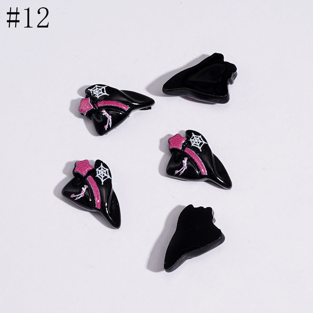 Mini Cute Halloween Series Pumpkin Bat Spooky Magic Hat Cat Cross Skull Bowtie Charms for Jewelry Accessories
