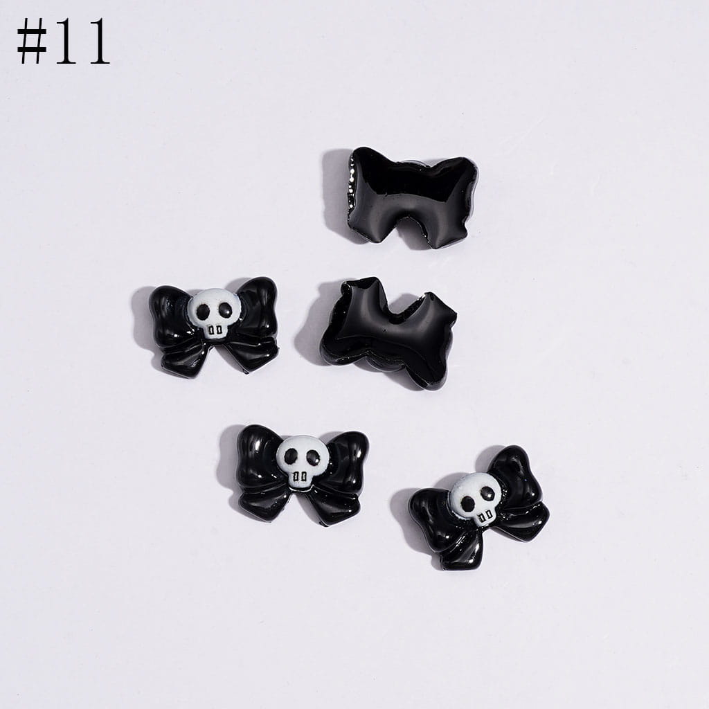 Mini Cute Halloween Series Pumpkin Bat Spooky Magic Hat Cat Cross Skull Bowtie Charms for Jewelry Accessories