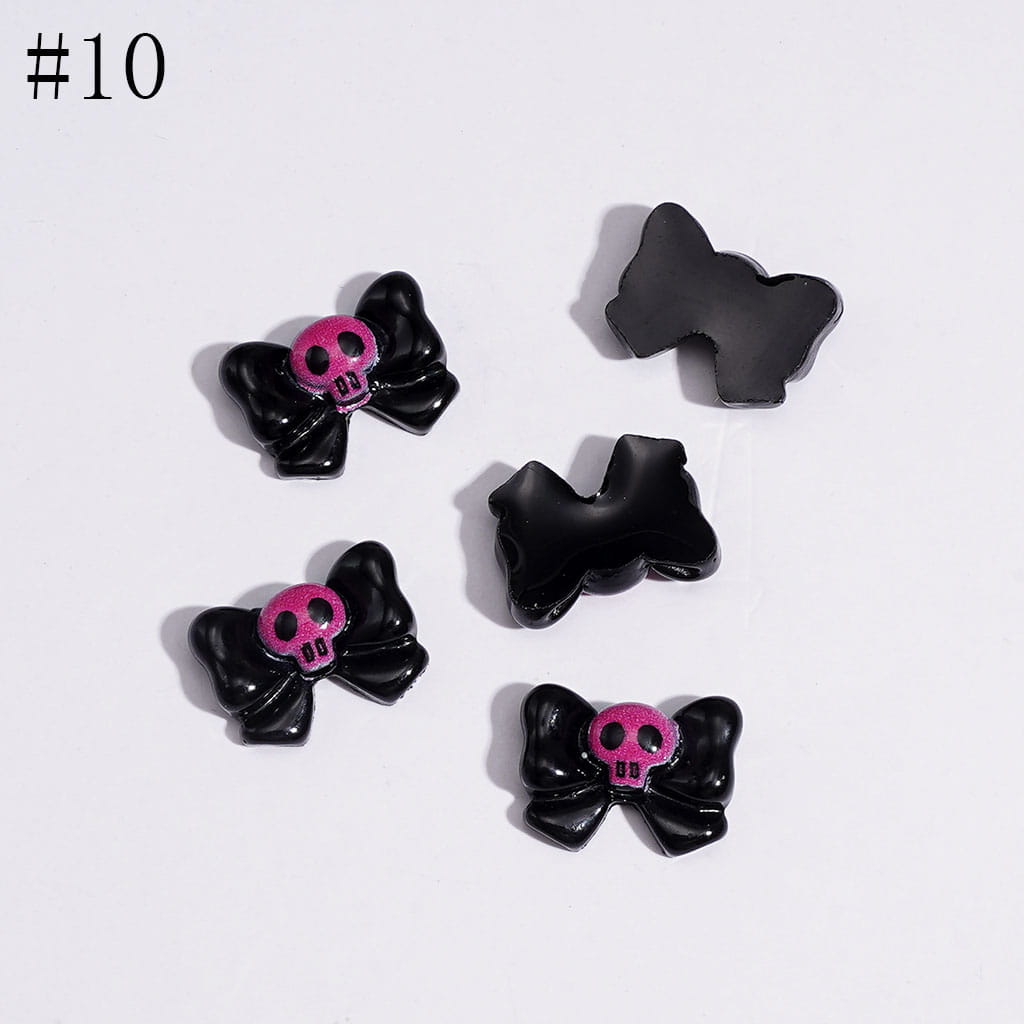 Mini Cute Halloween Series Pumpkin Bat Spooky Magic Hat Cat Cross Skull Bowtie Charms for Jewelry Accessories
