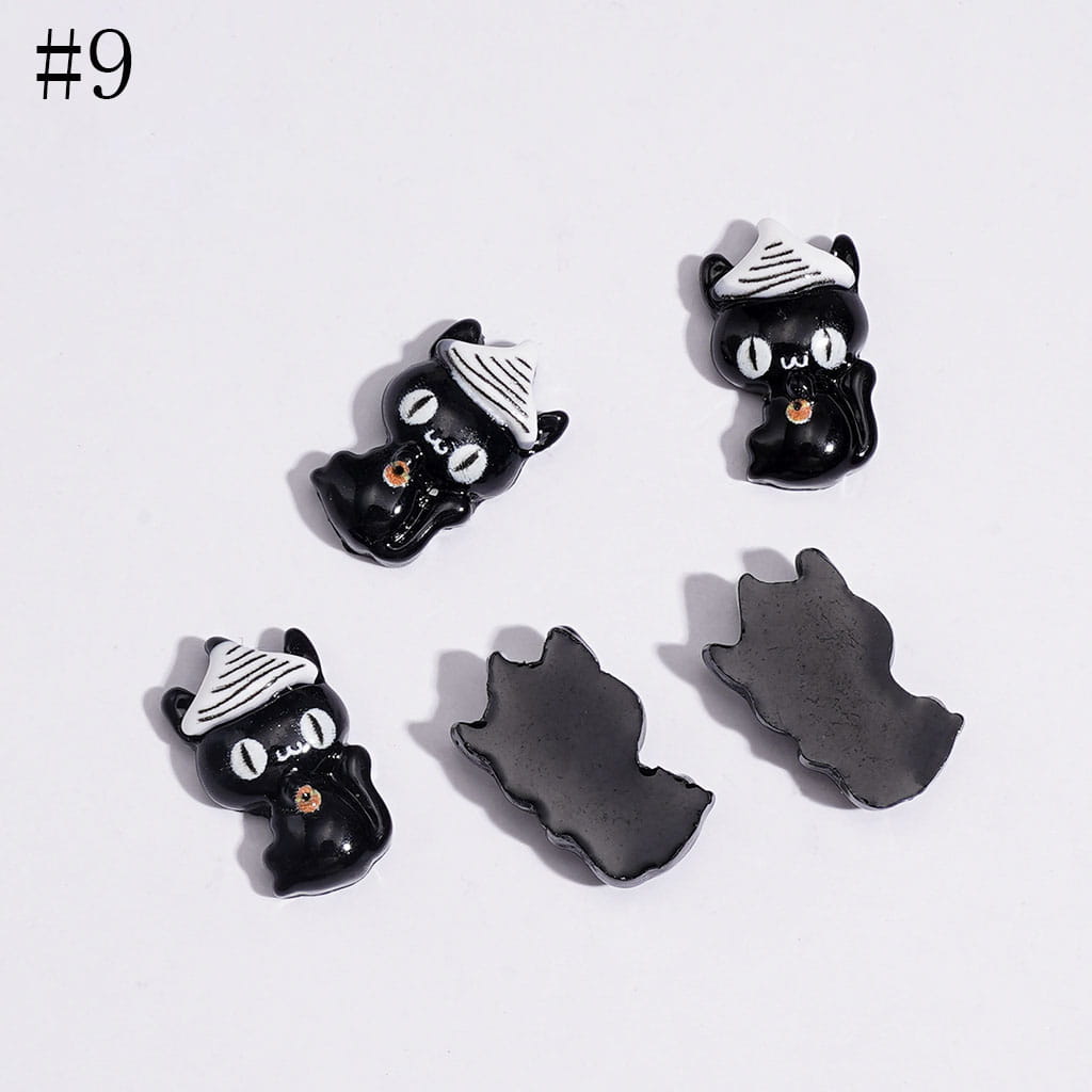 Mini Cute Halloween Series Pumpkin Bat Spooky Magic Hat Cat Cross Skull Bowtie Charms for Jewelry Accessories