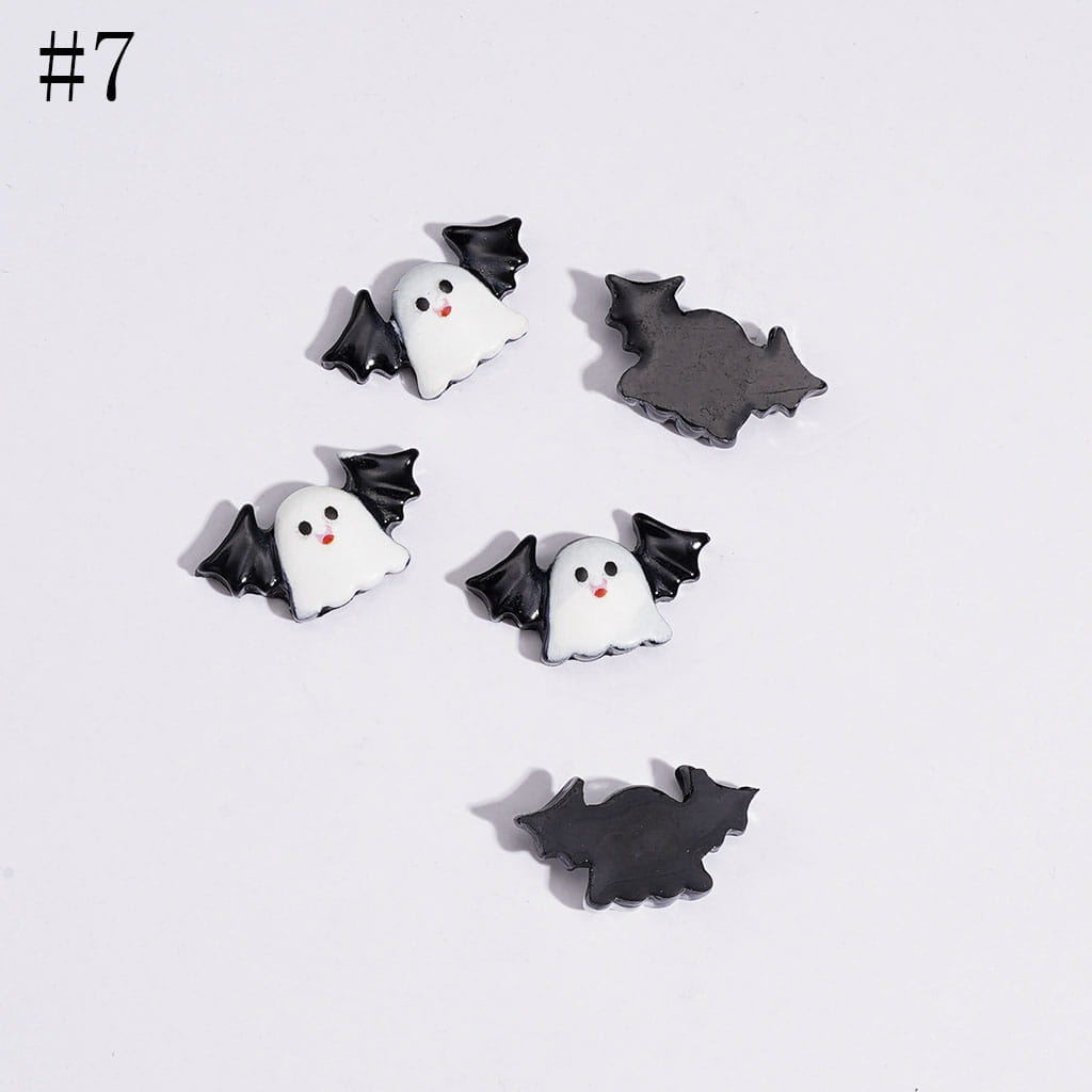 Mini Cute Halloween Series Pumpkin Bat Spooky Magic Hat Cat Cross Skull Bowtie Charms for Jewelry Accessories