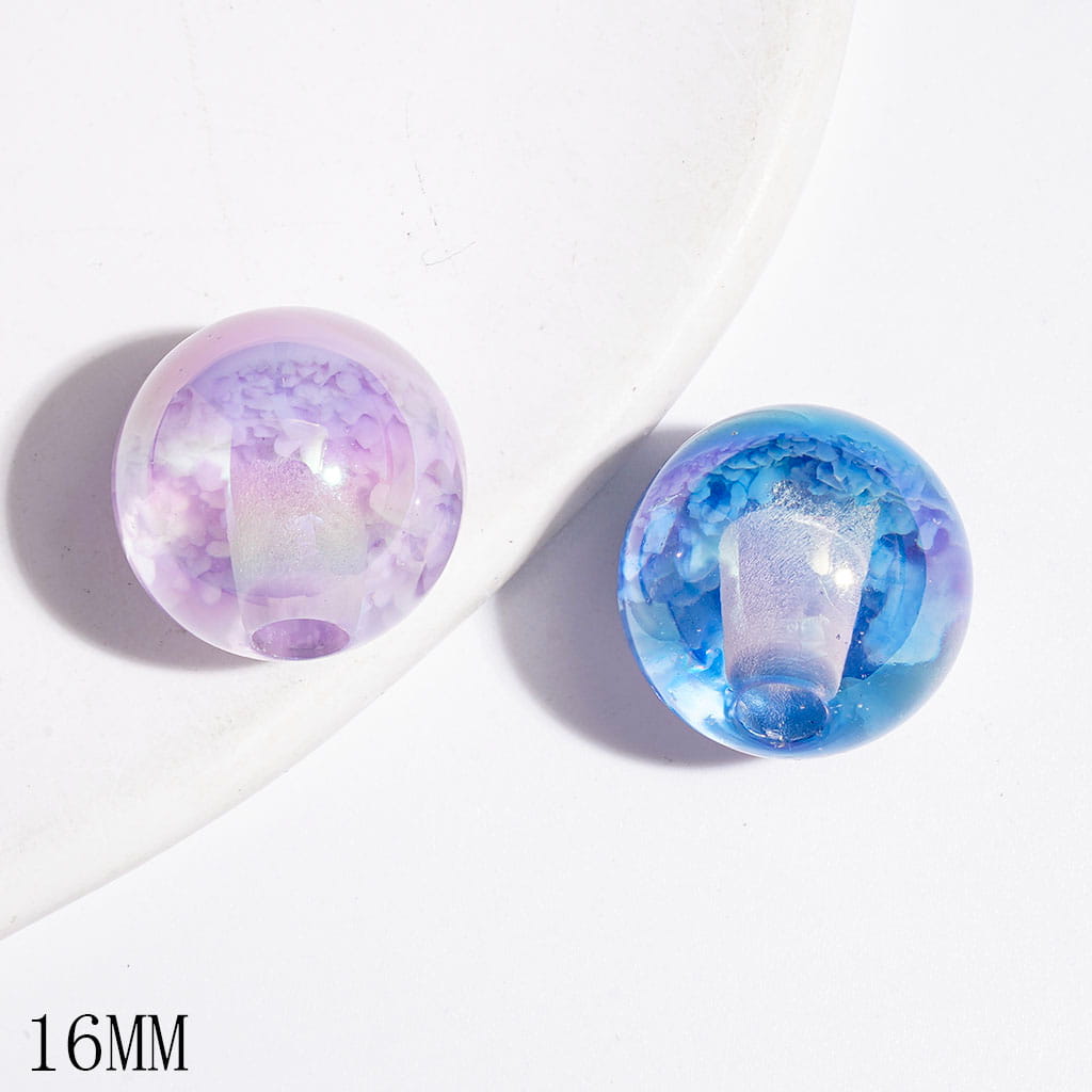 UV-Coated Acrylic Beads for Bracelets with Abstract Cloud, 16MM Multi-Color Random Mix