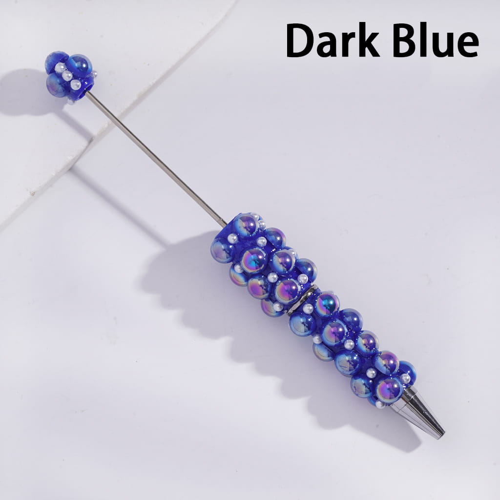 Beadable Pens with UV Coating Half-Shell Pearls and Small White Pearls, Multi-Color (No Rose Red Pen in Random Mix)