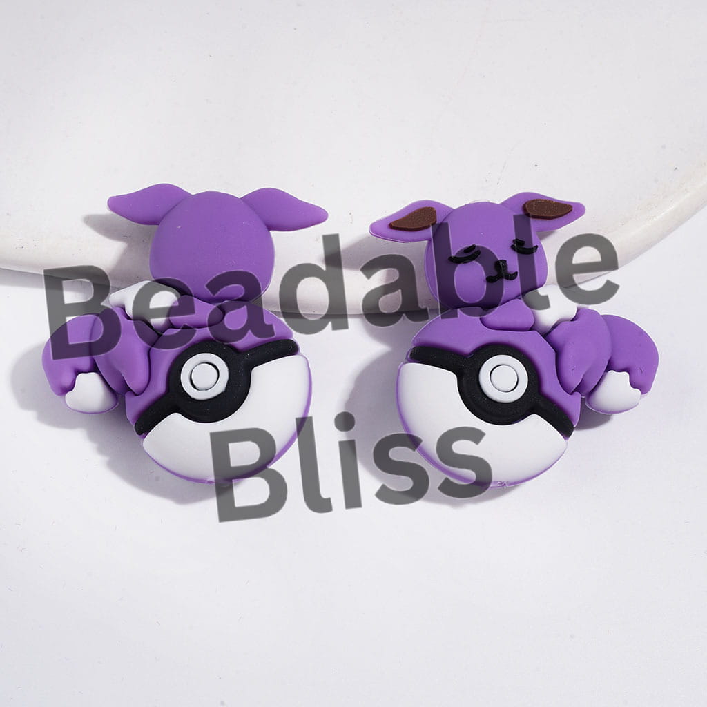 3D Small Elf Character Lying on Magic Ball Silicone Focal Beads, 31*33MM Multi-Color