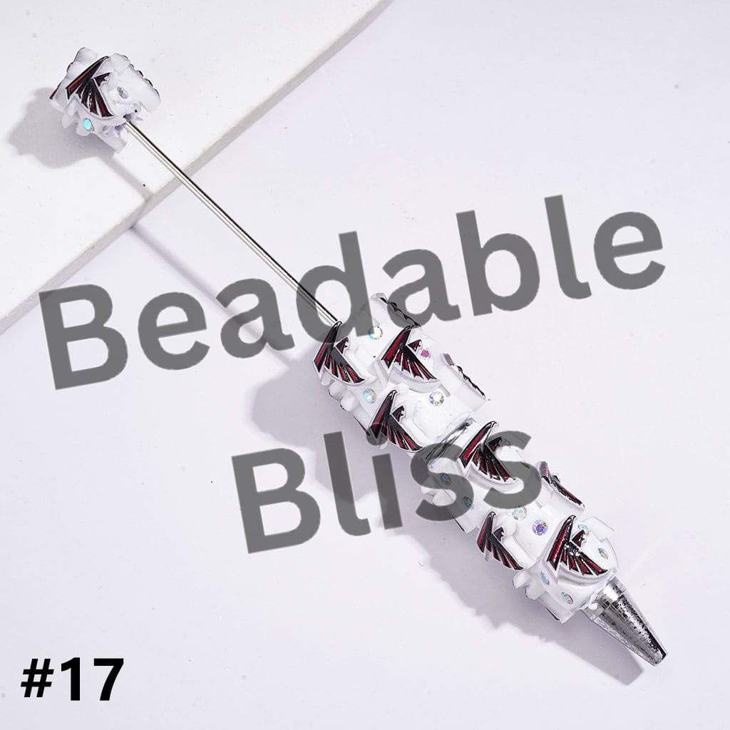 Beadable Clay Pens with American Baseball and Football Team Series and AB Rhinestones