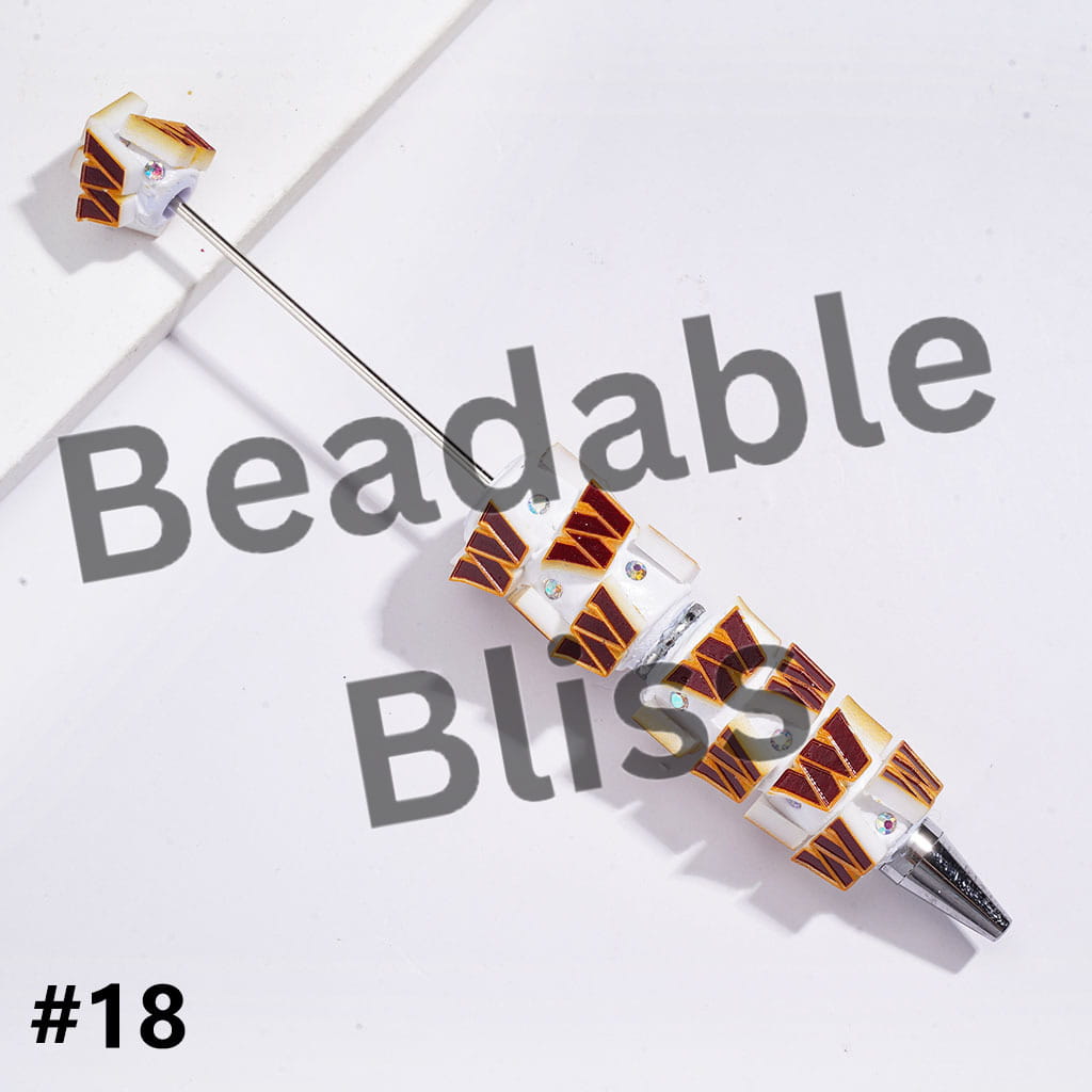 Beadable Clay Pens with American Baseball and Football Team Series and AB Rhinestones