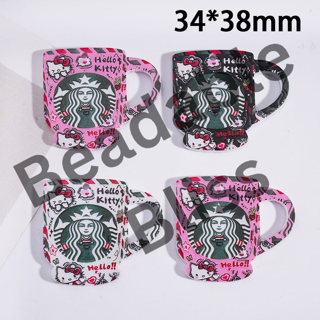 Starbucks mugs with Hello Kitty design on a white background