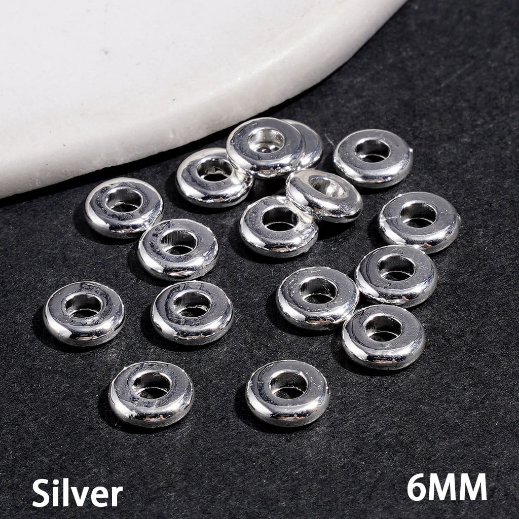 Metal Spacer Beads Circle Shaped, 6MM Silver and Gold