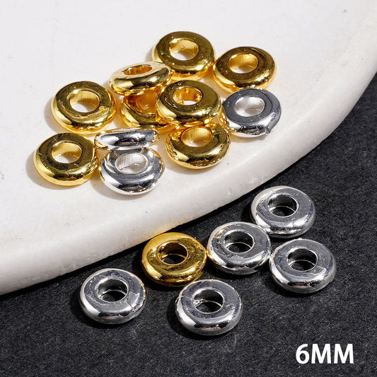 Metal Spacer Beads Circle Shape, 6MM Silver and Gold