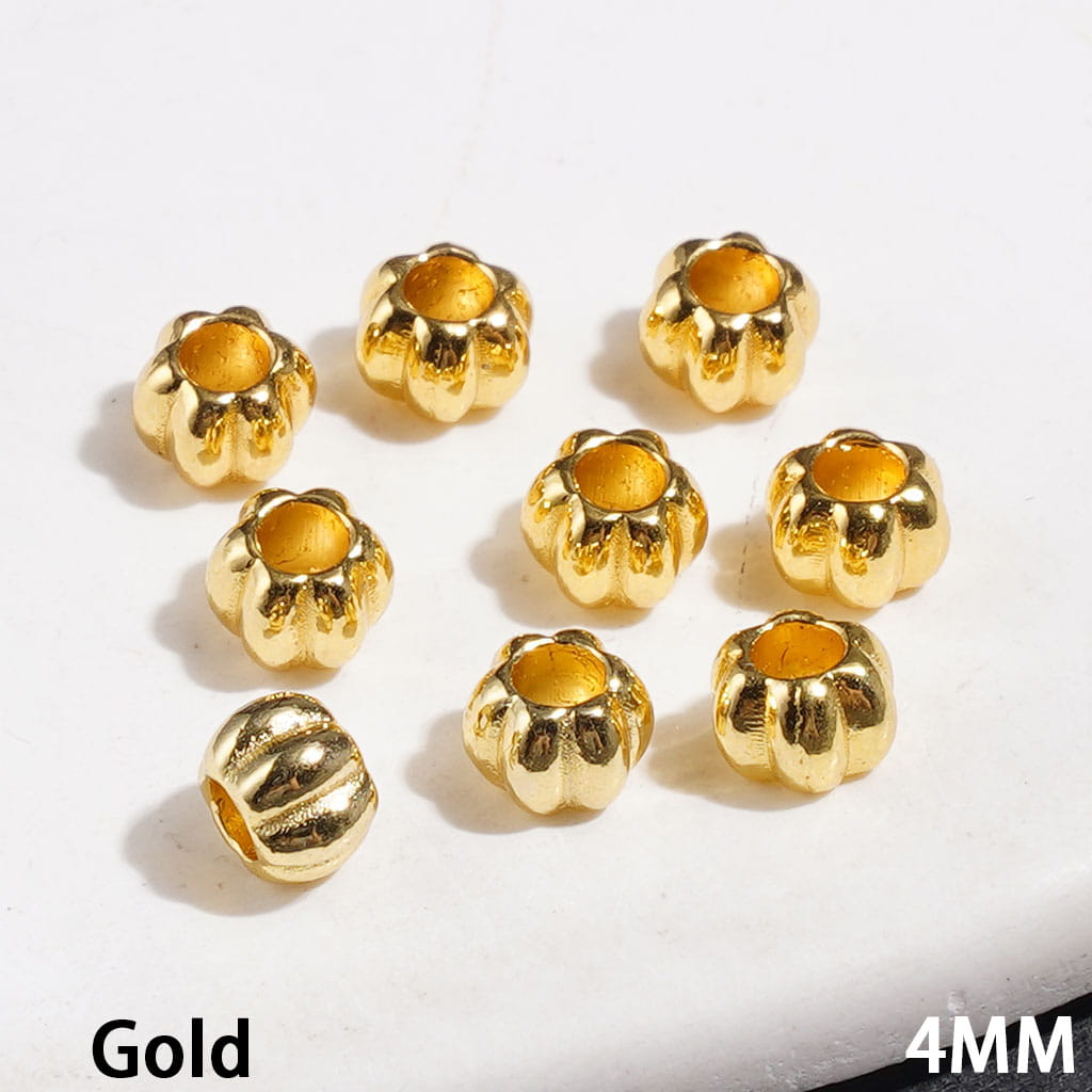 Mini Alloy Beads Pumpkin in Halloween Theme, 4MM, Multi-Color