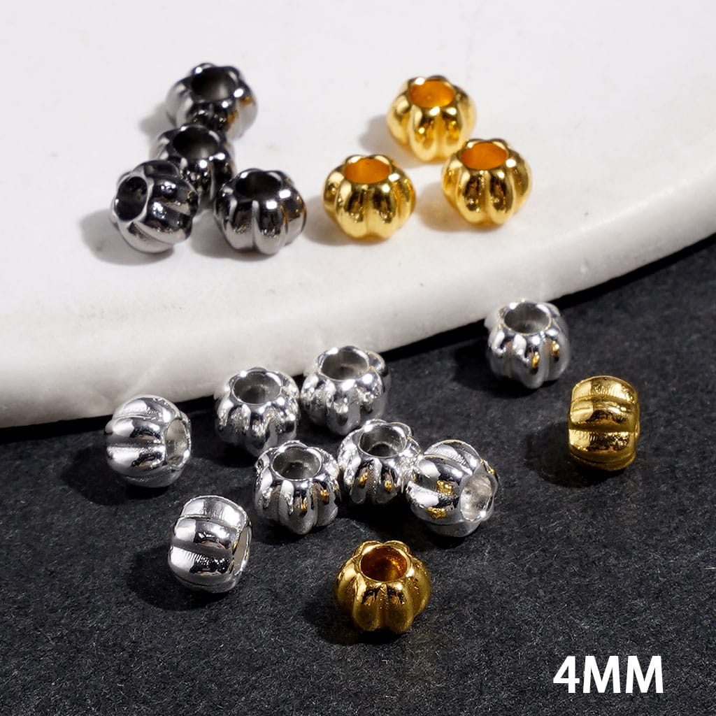 Mini Alloy Beads Pumpkin in Halloween Theme, 4MM, Multi-Color