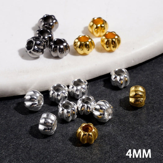 Mini Alloy Beads Pumpkin in Halloween Theme, 4MM, Multi-Color