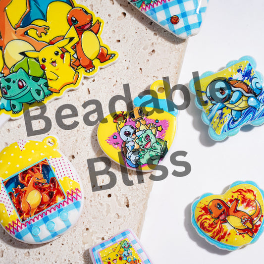 Small Monster Character Series Acrylic Beads and Pendants, Dinosaur Turtle Patterns, Random Mix