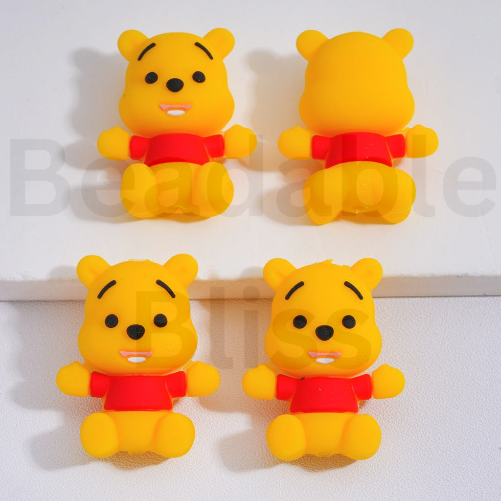 3D Silicone Focal Beads Cute Disne Cartoon Micke Minni Mouse Donal Duck Pigle Winnie the Poo