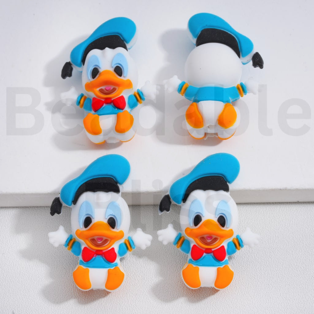 3D Silicone Focal Beads Cute Disne Cartoon Micke Minni Mouse Donal Duck Pigle Winnie the Poo