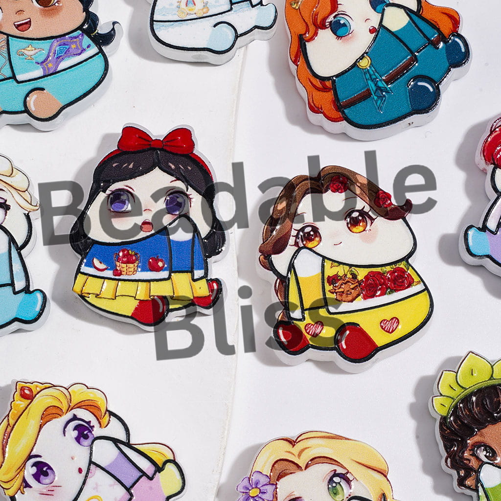 Classic Pretty Princess Character Series in Man Exclusive Theme Acrylic Beads, Random Mix