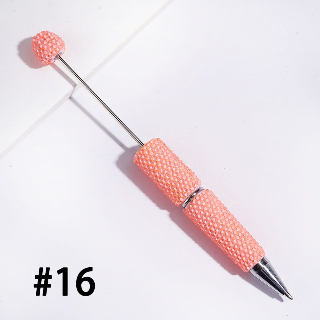 Beadable Clay Pens Luminous with Shiny Rhinestones Covering the Entire Pen, Fluorescence Color