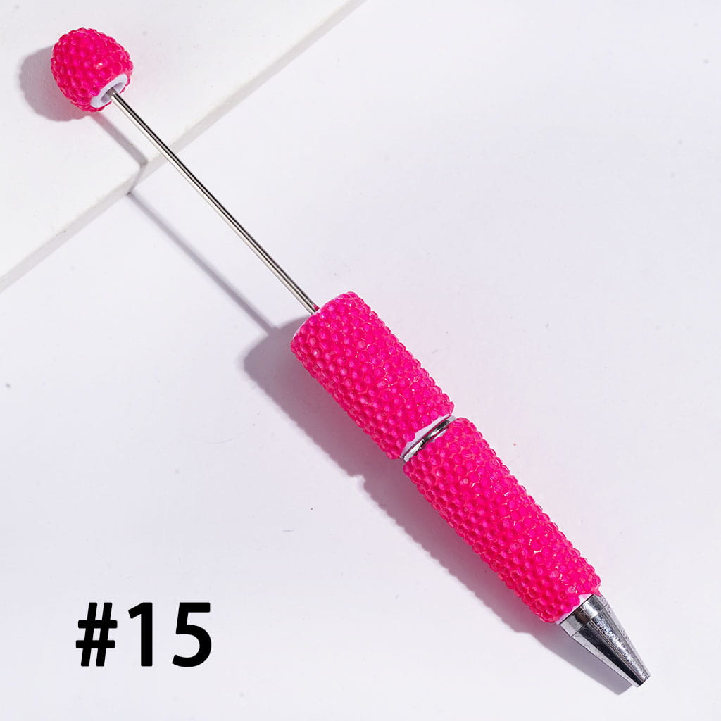 Beadable Clay Pens Luminous with Shiny Rhinestones Covering the Entire Pen, Fluorescence Color