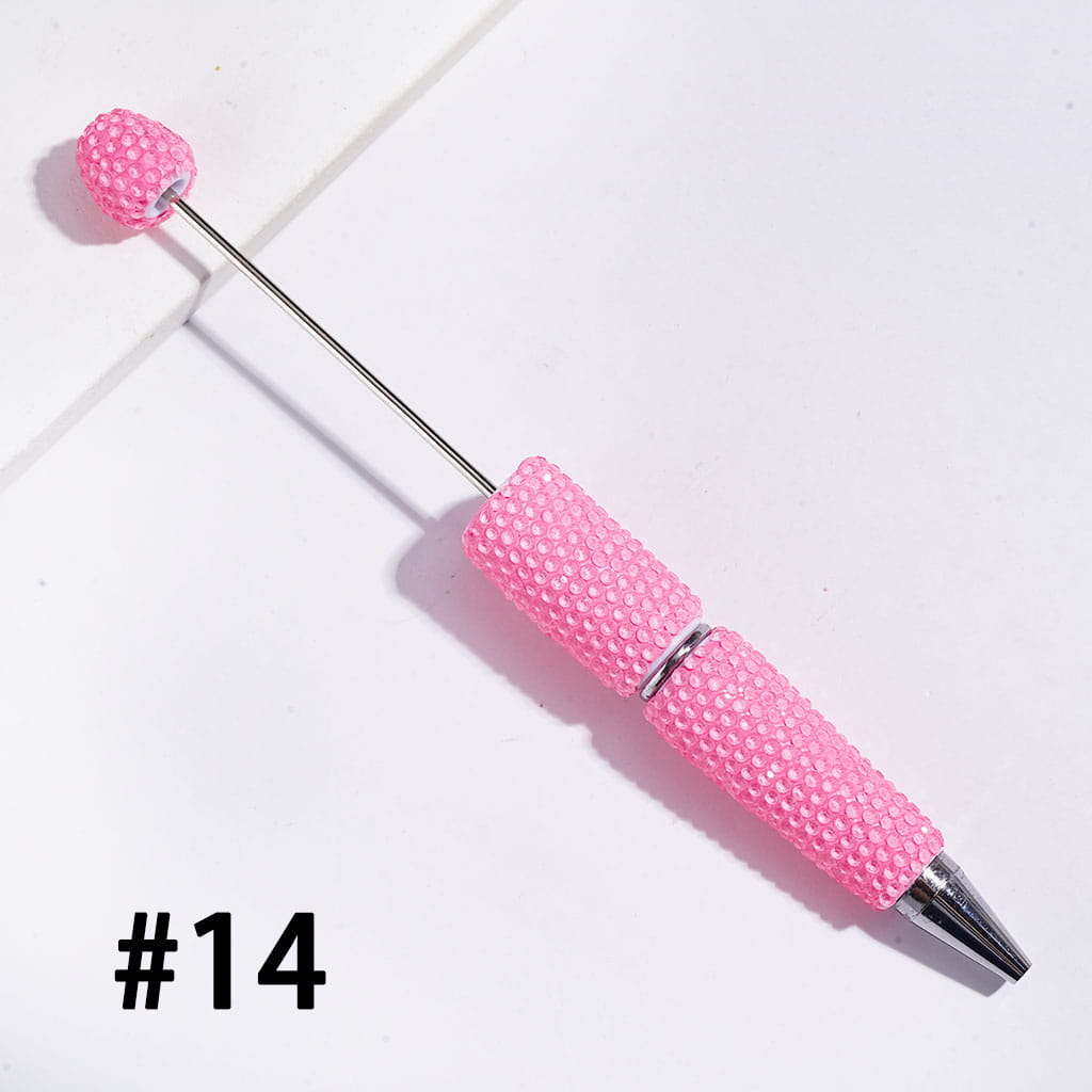 Beadable Clay Pens Luminous with Shiny Rhinestones Covering the Entire Pen, Fluorescence Color