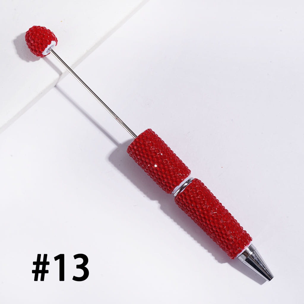 Beadable Clay Pens Luminous with Shiny Rhinestones Covering the Entire Pen, Fluorescence Color