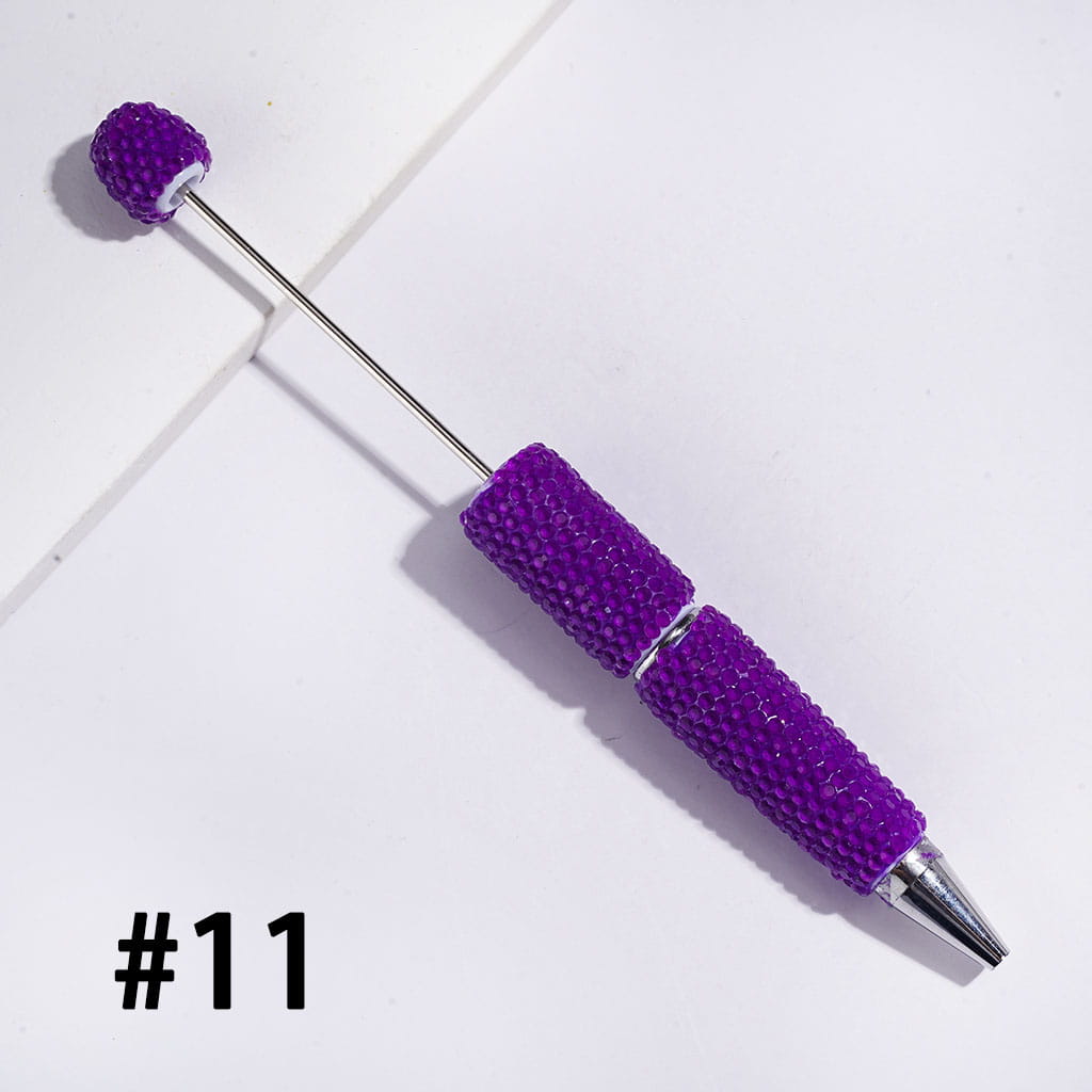Beadable Clay Pens Luminous with Shiny Rhinestones Covering the Entire Pen, Fluorescence Color