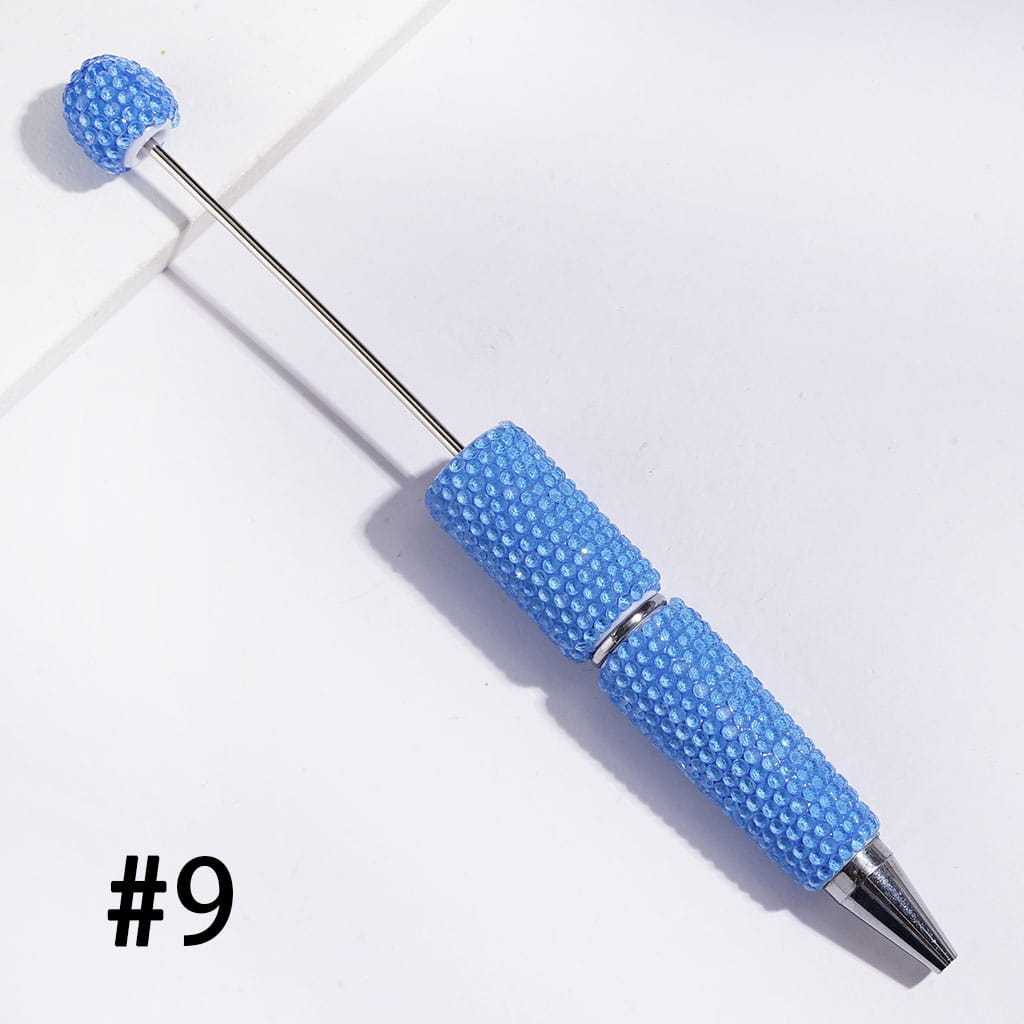 Beadable Clay Pens Luminous with Shiny Rhinestones Covering the Entire Pen, Fluorescence Color