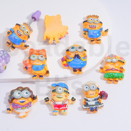 Acrylic Beads  UV Coating Cute Minnio in Different Costume, Random Mix