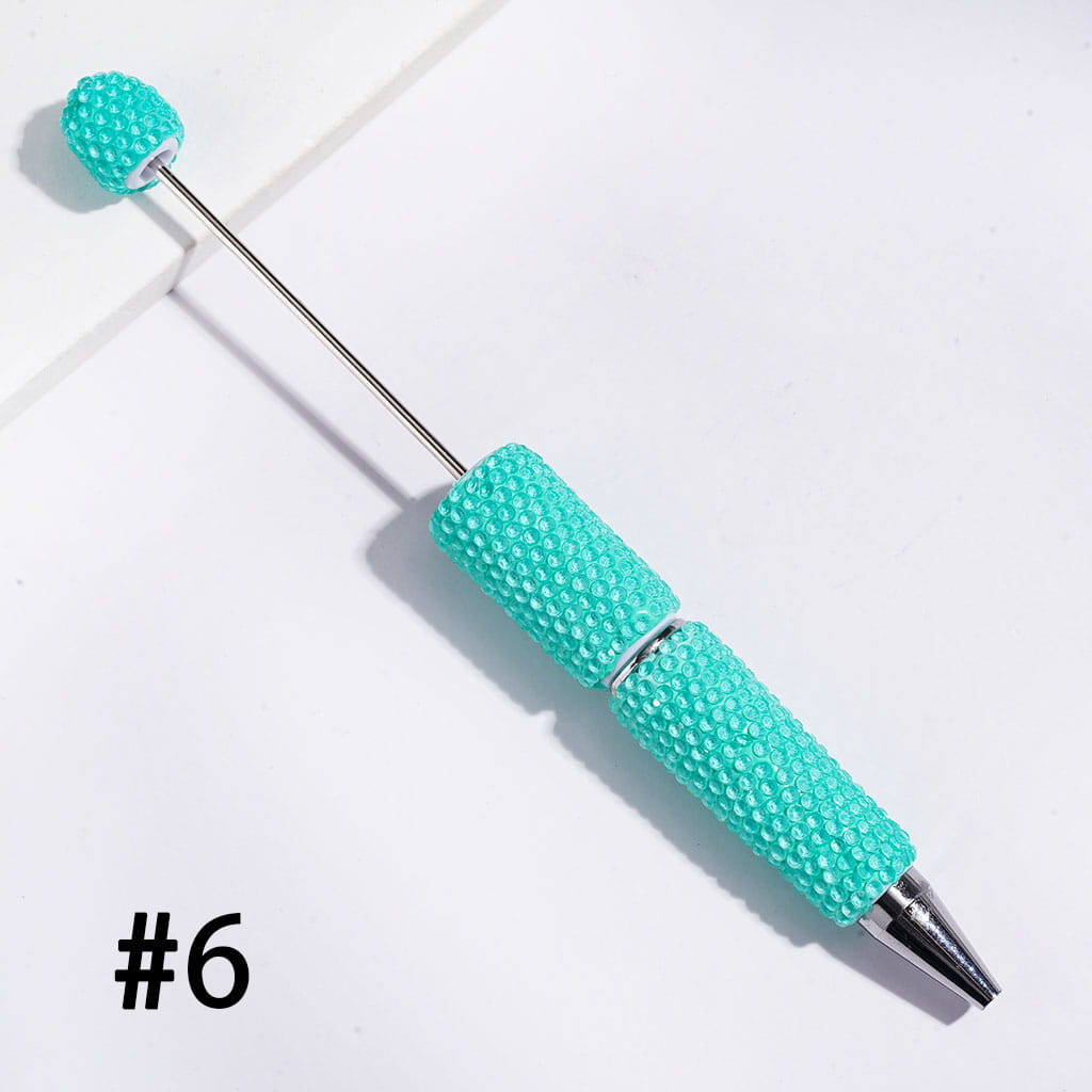 Beadable Clay Pens Luminous with Shiny Rhinestones Covering the Entire Pen, Fluorescence Color
