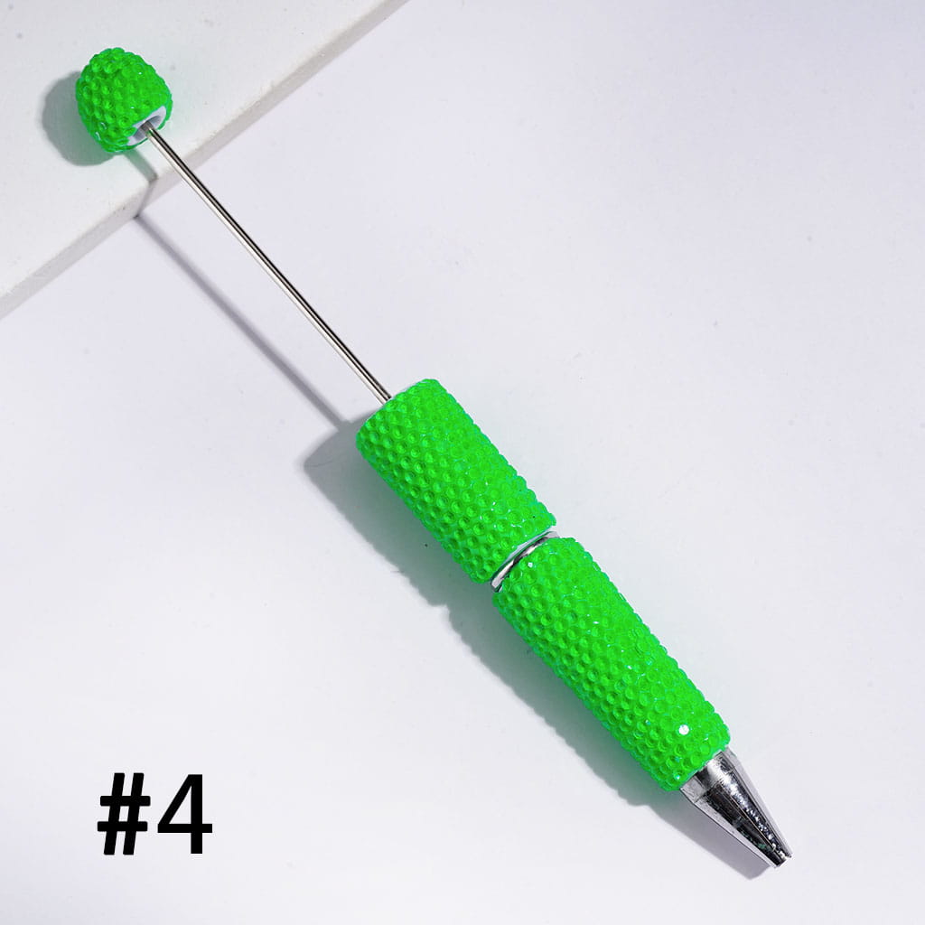 Beadable Clay Pens Luminous with Shiny Rhinestones Covering the Entire Pen, Fluorescence Color