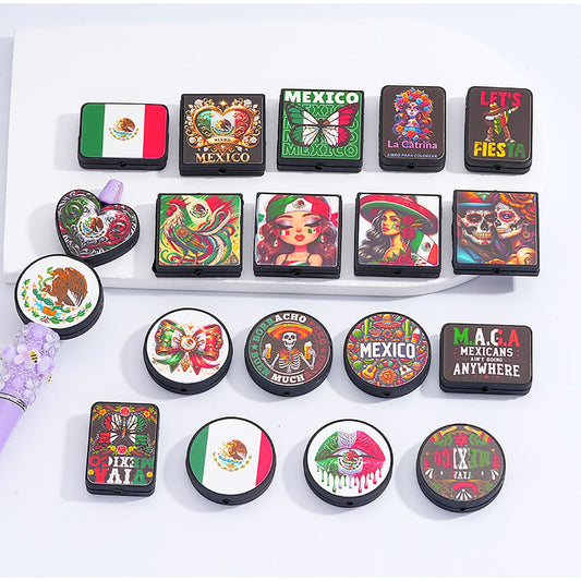 Silicone Focal Beads Mexico Series Random Mix