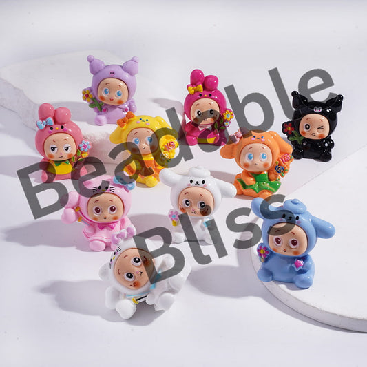 Acrylic Figurine Baby Star Doll with Adorable Character Hat, Random Mix (Please Read Description)