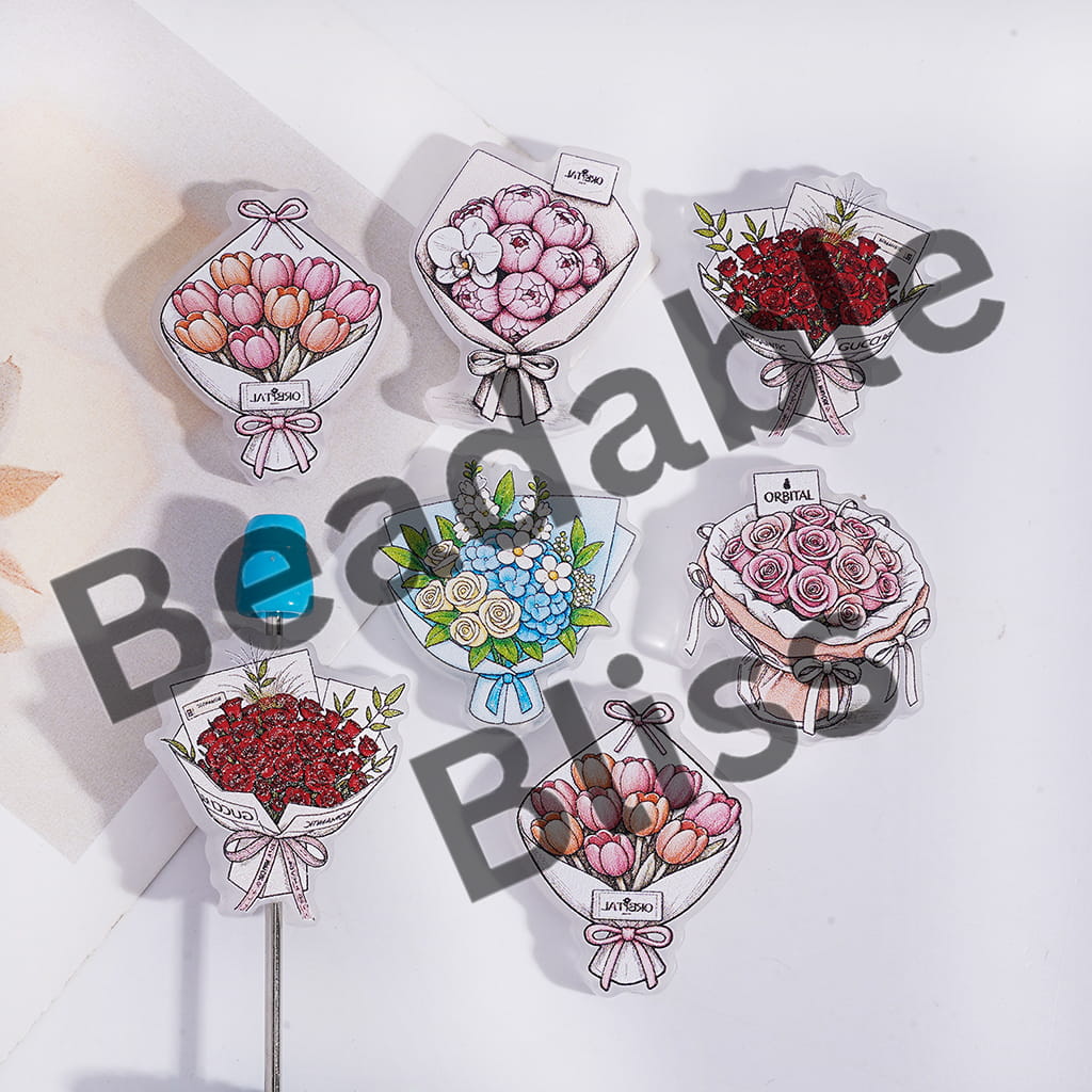 Set of floral bouquet designs on a white background with 'handsonsupply' branding.