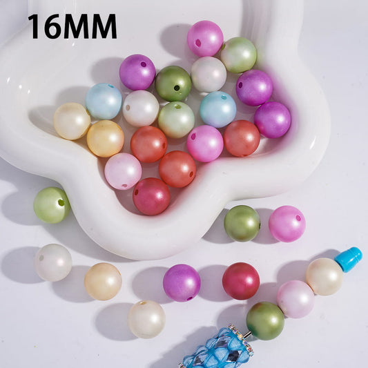 Acrylic Beads for Bracelets Matte Round in Macaron Colors, 16MM, Random Mix