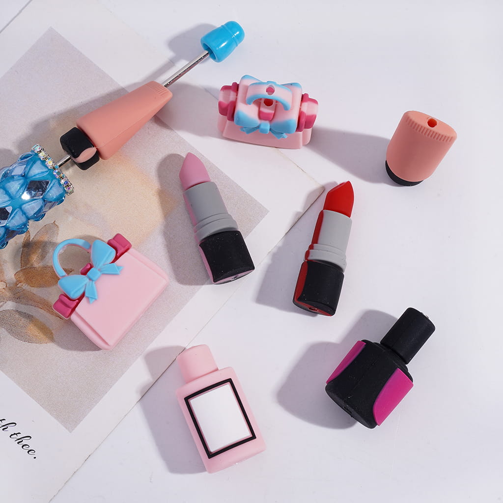 Silicone Focal Beads 3D Cosmetics Series in Sweet Girl Style