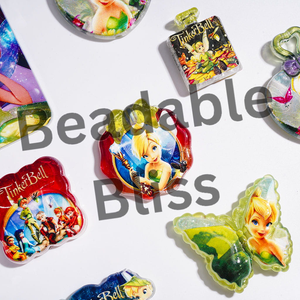 Acrylic Crackle Bead and Pendants Fly Fairy Character Series, Random Mix
