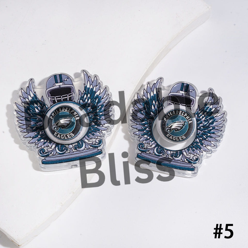 Hollowed Wings with Helmet and American Football Round Beads Collection Set Acrylic Beads (Please Read the Description)