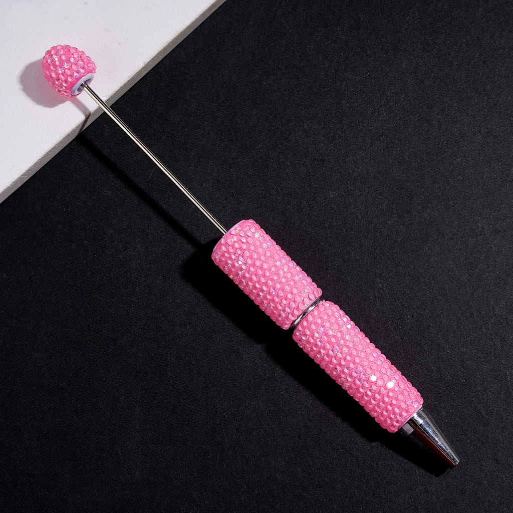 Beadable Clay Pens Luminous with Bling Bling Rhinestones Covering the Entire Pen, Fluorescence Color