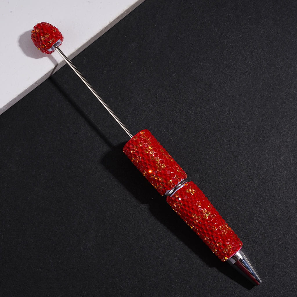 Beadable Clay Pens Luminous with Bling Bling Rhinestones Covering the Entire Pen, Fluorescence Color