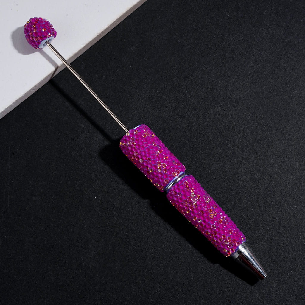 Beadable Clay Pens Luminous with Bling Bling Rhinestones Covering the Entire Pen, Fluorescence Color