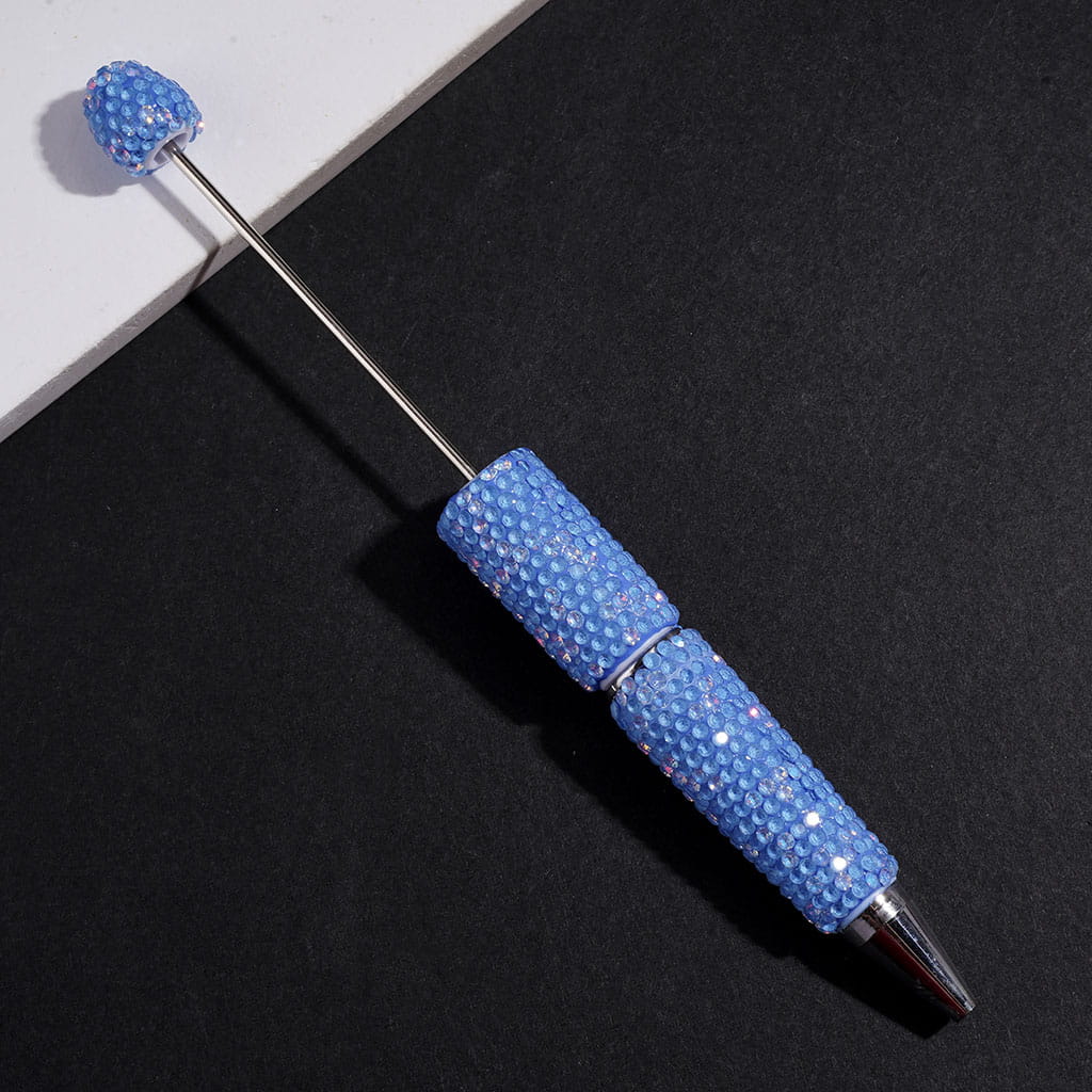 Beadable Clay Pens Luminous with Bling Bling Rhinestones Covering the Entire Pen, Fluorescence Color