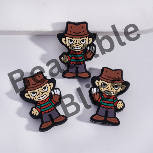 Halloween Spooky Fredd Kruege Silicone Focal Beads