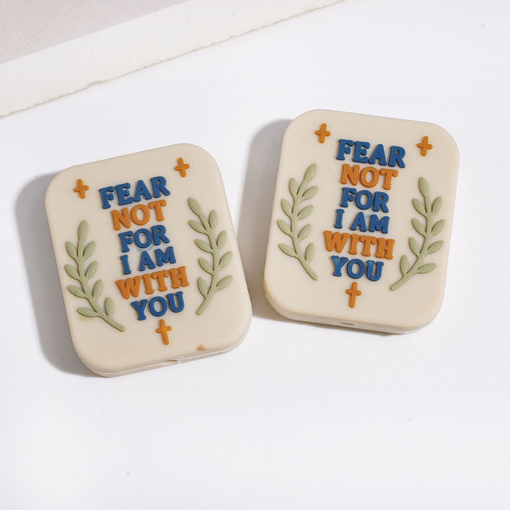 Silicone Focal Beads with Motivational Encourage Text and Flower, Flat Square & Rectangle & Star & Octagon Shape