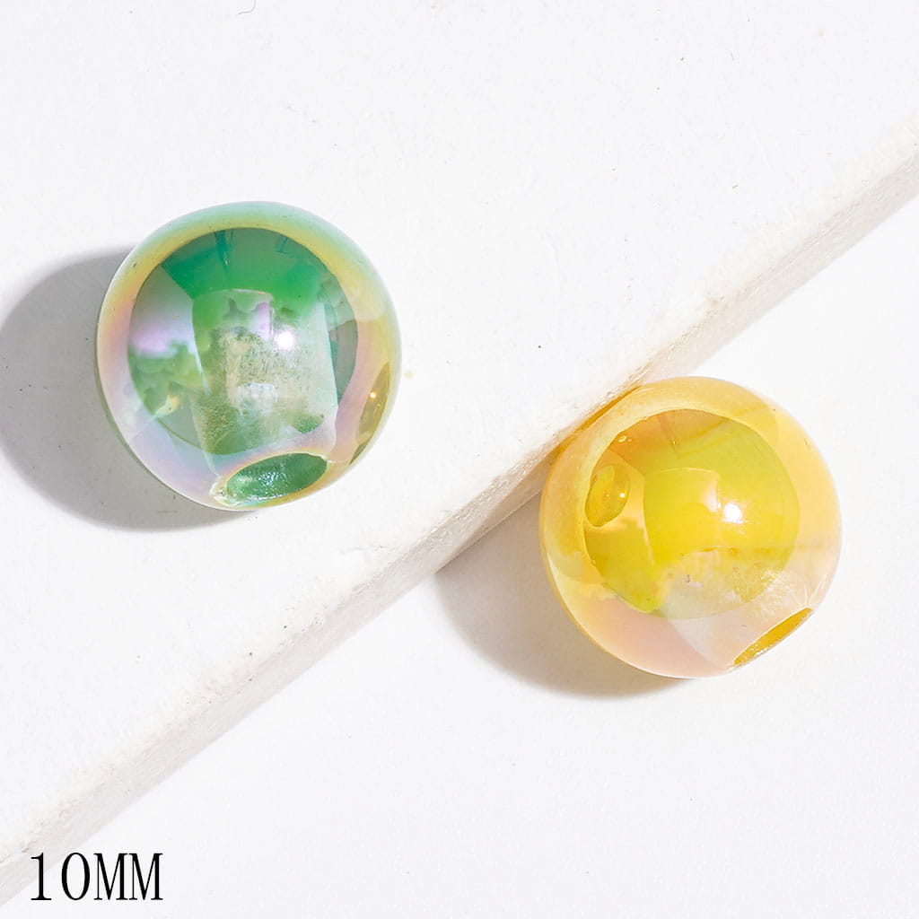 Acrylic Beads for DIY Bracelets & Necklets & Waist Chains with Abstract Cloud, UV Coating Process, 10MM, Semi-Clear, Random Mix