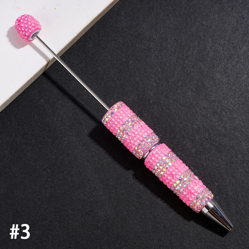 Beadable Clay Pens with Clear and AB Rhinestones Covered the Entire Pens, Multi-Color
