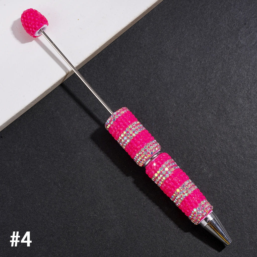 Beadable Clay Pens with Clear and AB Rhinestones Covered the Entire Pens, Multi-Color