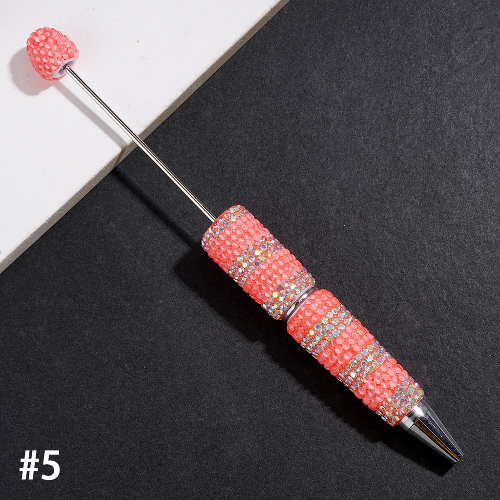 Beadable Clay Pens with Clear and AB Rhinestones Covered the Entire Pens, Multi-Color