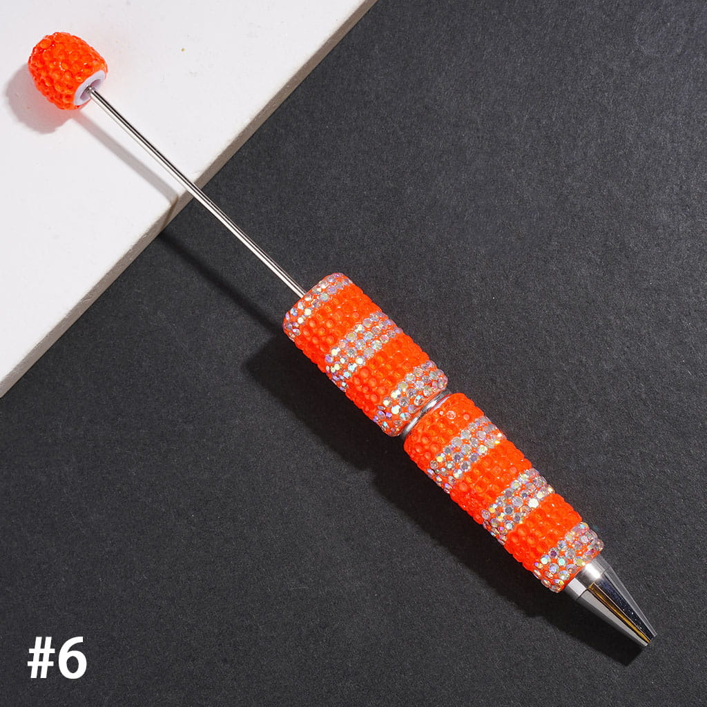 Beadable Clay Pens with Clear and AB Rhinestones Covered the Entire Pens, Multi-Color