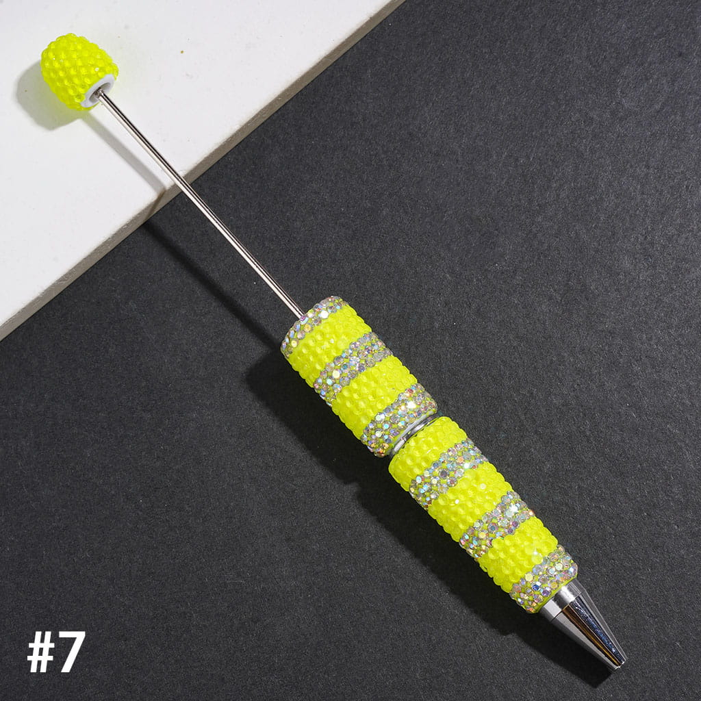 Beadable Clay Pens with Clear and AB Rhinestones Covered the Entire Pens, Multi-Color