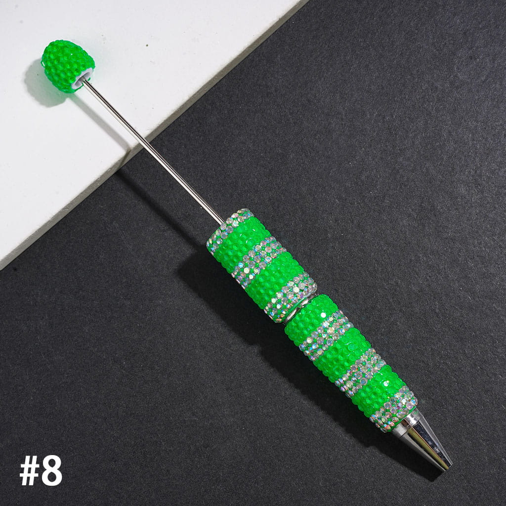 Beadable Clay Pens with Clear and AB Rhinestones Covered the Entire Pens, Multi-Color